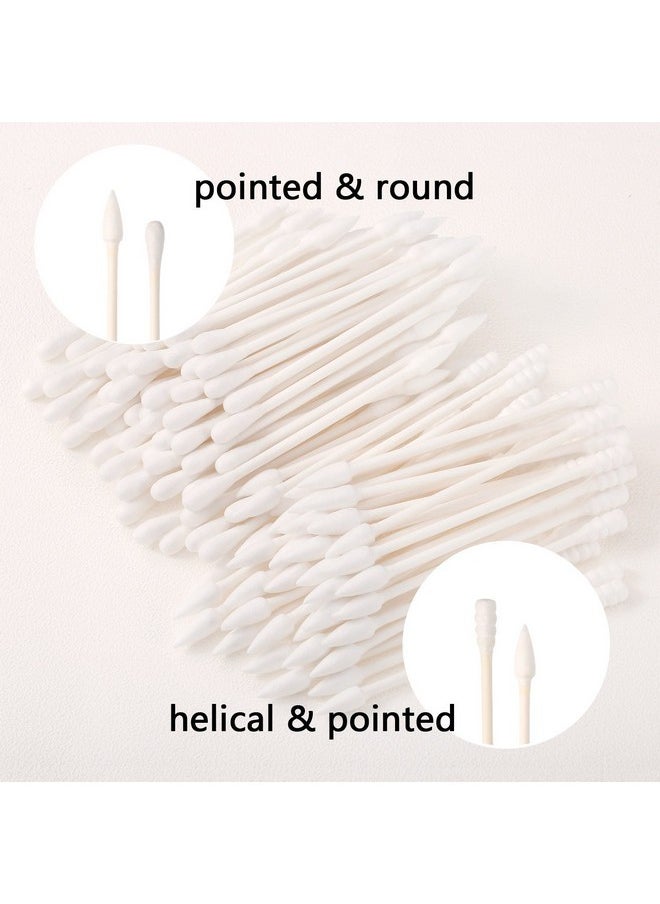 Pangda Cotton Swabs Cotton Tipped Applicator Double Tipped With Cardboard Handles, 400 Pieces (Pointed And Spiral Tip, Pointed And Round Tip)  - Image 3