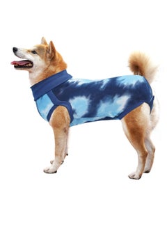 SYOSI Dog Recovery Suit Soft and Breathable Onesie with Tie Dye Design ECollar Alternative for Abdominal Wounds and Anti-Licking M  - Image 1