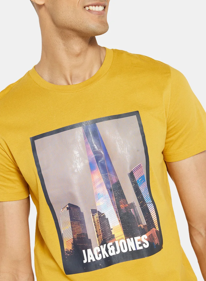JACK & JONES Logo Graphic Crew Neck T-Shirt