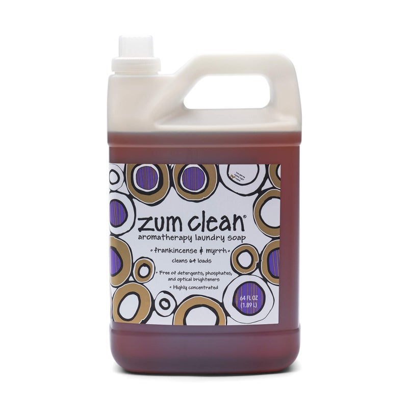 ZUM Indigo Wild Zum Clean Laundry Soap - Plant-Based Liquid Laundry Soap - Contains Baking Soda, Essential Oils & Saponified Coconut Oil - Frankincense & Myrrh Scent - 64 fl oz - Image 1