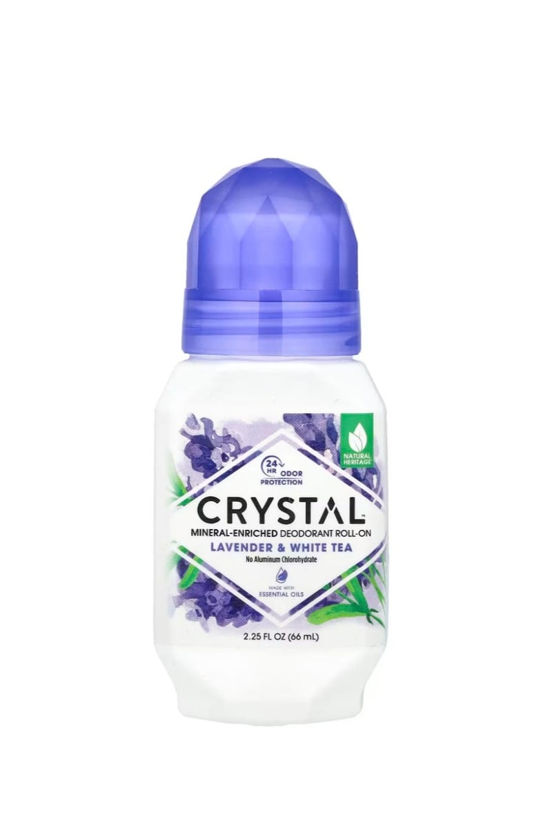 Crystal Natural Deodorant Roll-On Lavender & White Tea 2.25 fl oz (66 ml) - Image 1