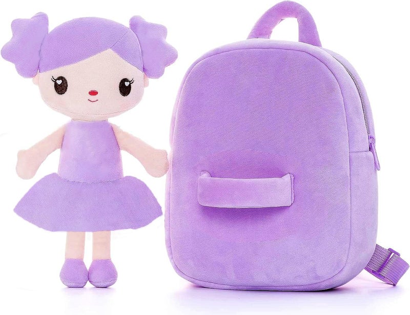 Frantic Soft Cute Kids School Bag Picnic Backpack(FullBody_Purple_Myra_Doll_24_A) - Image 4