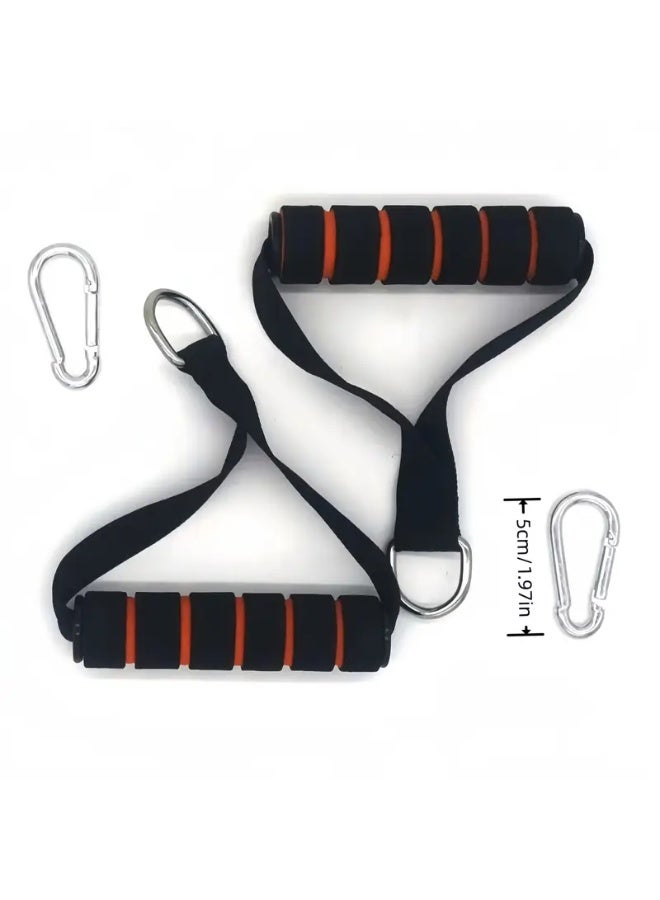 Goolsky 4pcs/set Fitness Handles for Resistance Bands, Non-slip Sponge Grips, with Strong Nylon Straps, Suitable for Yoga and Strength Training (2 Handles + 2 Carabiners) - Image 1