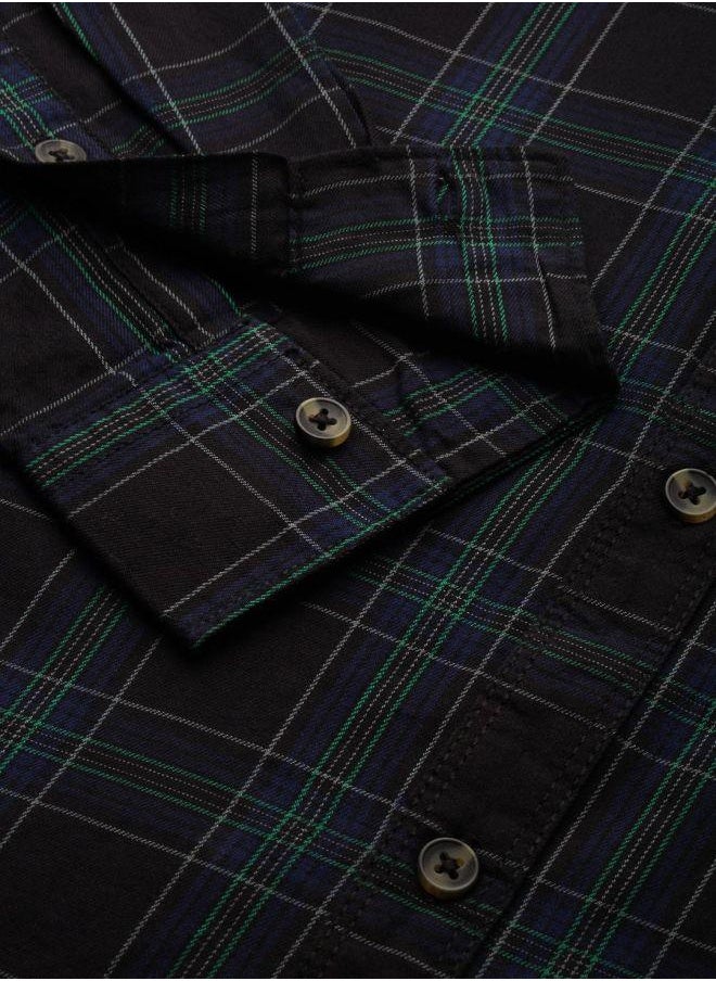 The Indian Garage Co - Men Slim Fit Checkered Full Sleeves Spread Collar Casual Shirt - Image 1