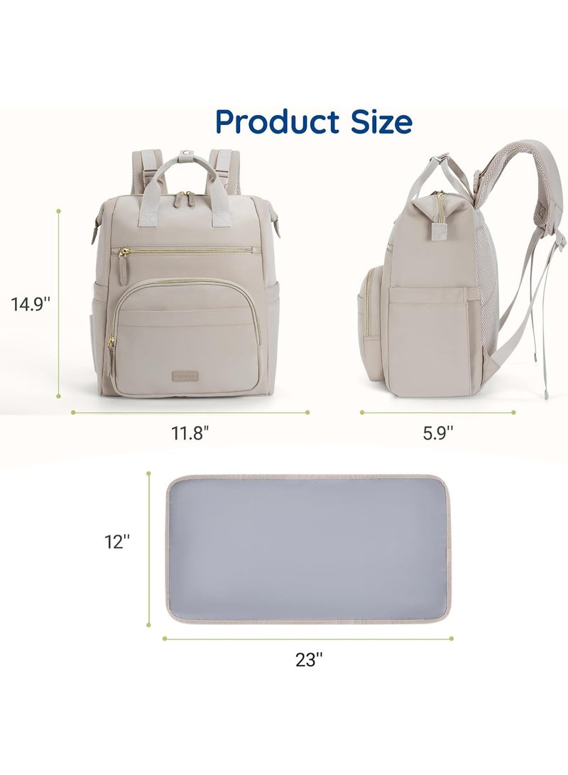 mommore Neoprene Diaper Bag Backpack Small Lightweight Baby Diaper Bags Water Resistant Diaper Backpack for Boys Girls Newborn with Changing Pad, Stroller Straps - Image 5