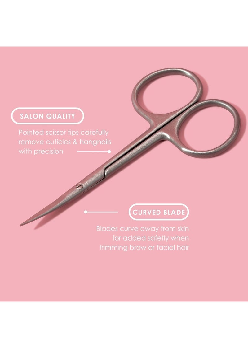 Japonesque - JAPONESQUE Beauty Scissors for Trimming Facial Hair, Brow and Nail Care with Ultra-Sharp, Salon-Quality, Stainless Steel Blades, Curved for Safety and Precision - Image 1