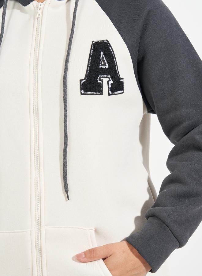 Styli Oversized Longline Color Block Zip Through Hoodie  - Image 4