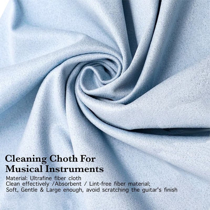RUSON 6 Pack Guitar Cloths, 12"x12" Microfiber Flute Cleaning Cloth for Musical Instruments Polishing & Cleaning Cloths for Guitar Flute Violin Piano Clarinet Trumpet Sax - Image 2