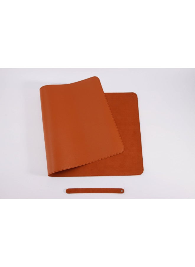 Leather Mouse Pad Oversized Office Desk Pad Student Computer Book Desk Pad Waterproof Writing Pad Printing Pattern Logo-Color:70cm*35cm-Pattern:Bright Brown  - Image 1
