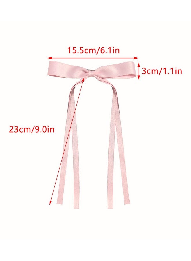 Bow Hair Clips For Women Ribbon Hair Bows For Women 6Pcs Tassel Hair Bow Clips Claw Hair Clip With Bow Solid Metal Bow Clips For Hair Bowknot Barrettes Hair Accessories For Girls Teens