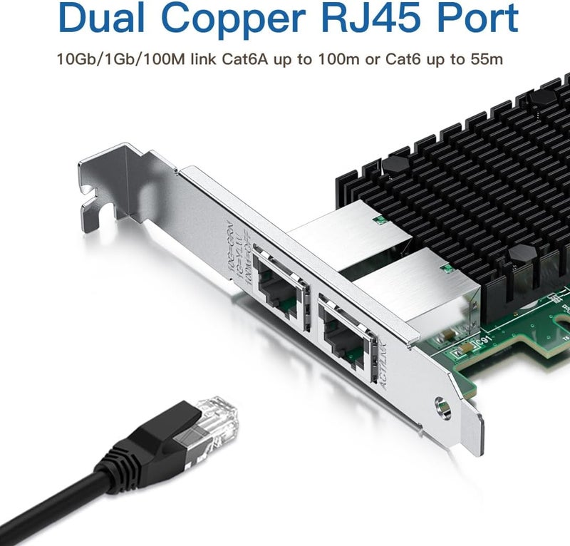 HYFIBER H!Fiber 10Gb RJ45 PCI-E Network Card NIC, Compare to Intel X550-T2, with Intel X550-AT2 Chip, Dual RJ45 Ports, PCI Express 3.0 X4, Ethernet Converged Network Adapter Support Windows/Linux/VMware Esxi - Image 2