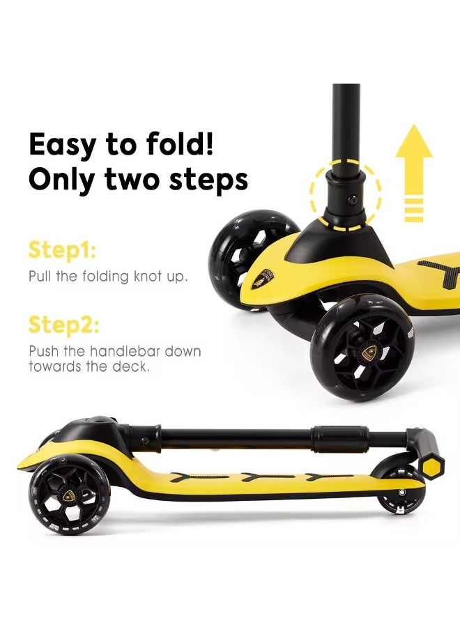 3-Wheel Foldable Kick Scooter (Yellow)