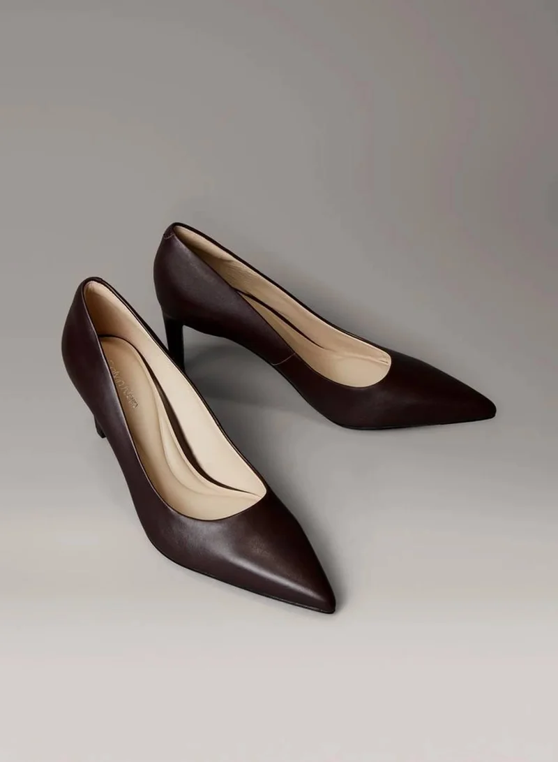 Calvin Klein Bordeaux Leather Stiletto Pumps for Women | Best Price UAE