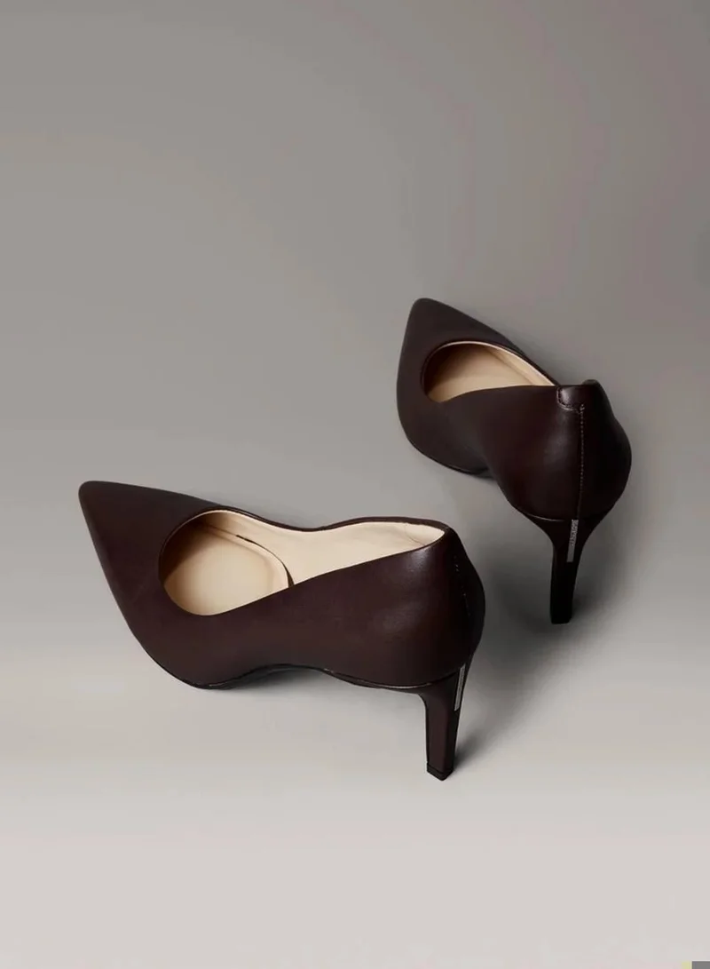 Calvin Klein Bordeaux Leather Stiletto Pumps for Women | Best Price UAE