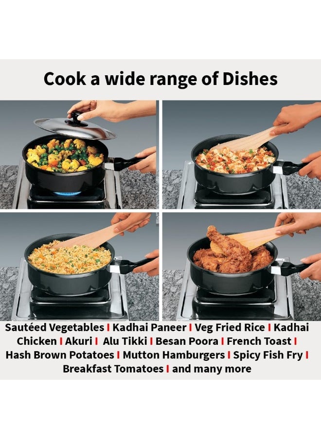 Hawkins Hawkins Futura Nonstick Curry Pan (Saute Pan) Without LID, 20cm, 3.25mm Thick, 2 Litres, Black  - Image 5