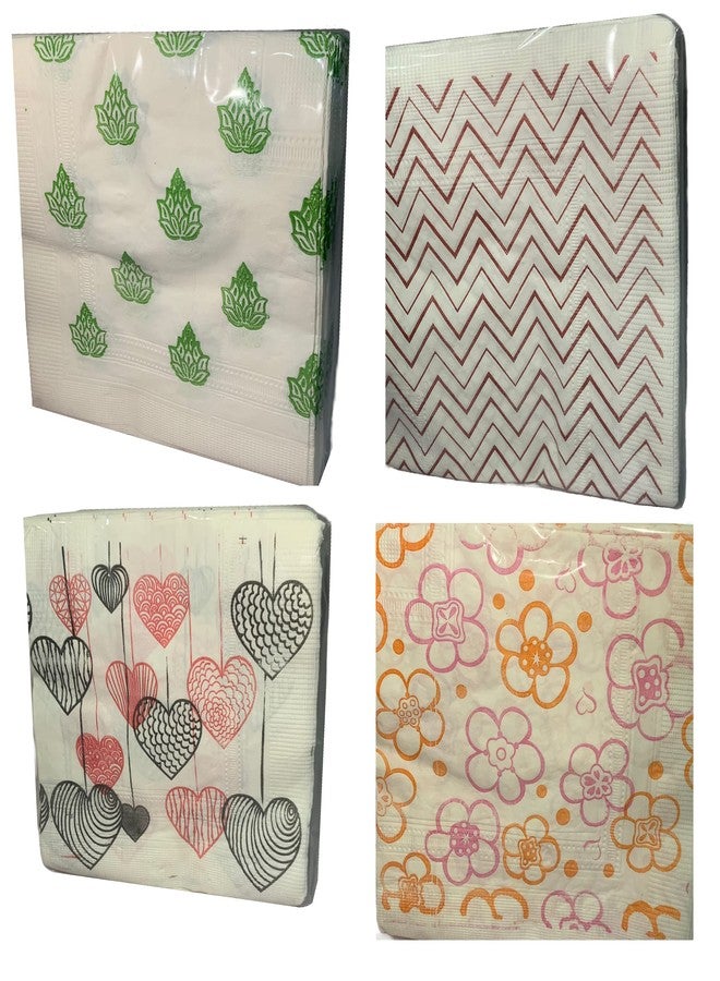 Magic Providers Soft Premium 2 Ply Tissue Paper Napkins Super Absorbent 33*33 cm Pack of 2 Printed Tissues (100 Napkins) | 2PLY Table Napkins | Anniversary Birthday Party | Event Essentials Assorted Print - Image 5