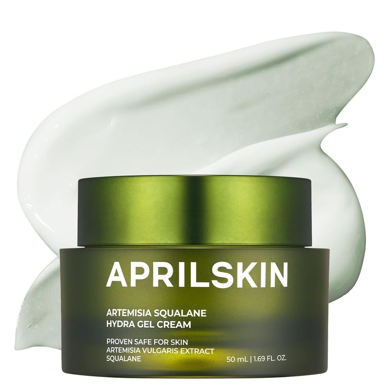 كريم جل هيدرا من APRILSKIN مع السكواليين والأرتيميسيا للبشرة الجافة والحساسة والمعرضة لحب الشباب 50 مل خالي من الكبريتات والعطور الصناعية نباتي وخالي من القسوة وذو درجة حموضة منخفضة مهدئ ومشدود