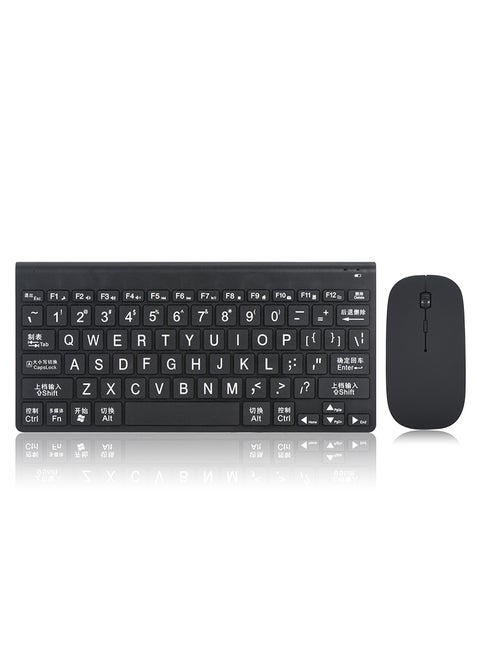 Large Font Wireless Keyboard for Elderly Chinese Specialized Elderly Keyboard Mouse Combo USB Interface Ergonomic Design Chinese Large Character-(Keyboard Mouse) Wireless Keyboard Mouse suit
