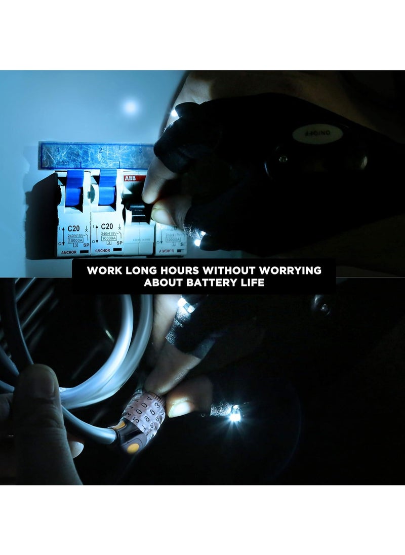 PYC - LED Flashlight Gloves, Gifts for Men Dad Him Boyfriend Husband, Cool Gadget Hands-Free Lights for Camping Fishing Repairing, - Image 1