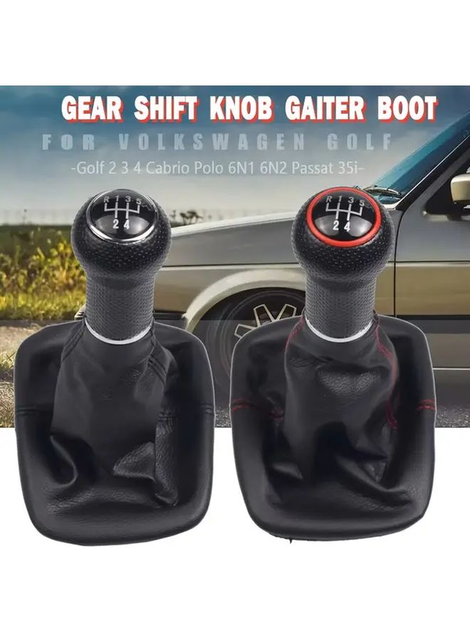 5 Speed Black ABS Gear Shift Knob Gaiter Boot Cover For Volkswagen Golf Polo Passat - Image 1