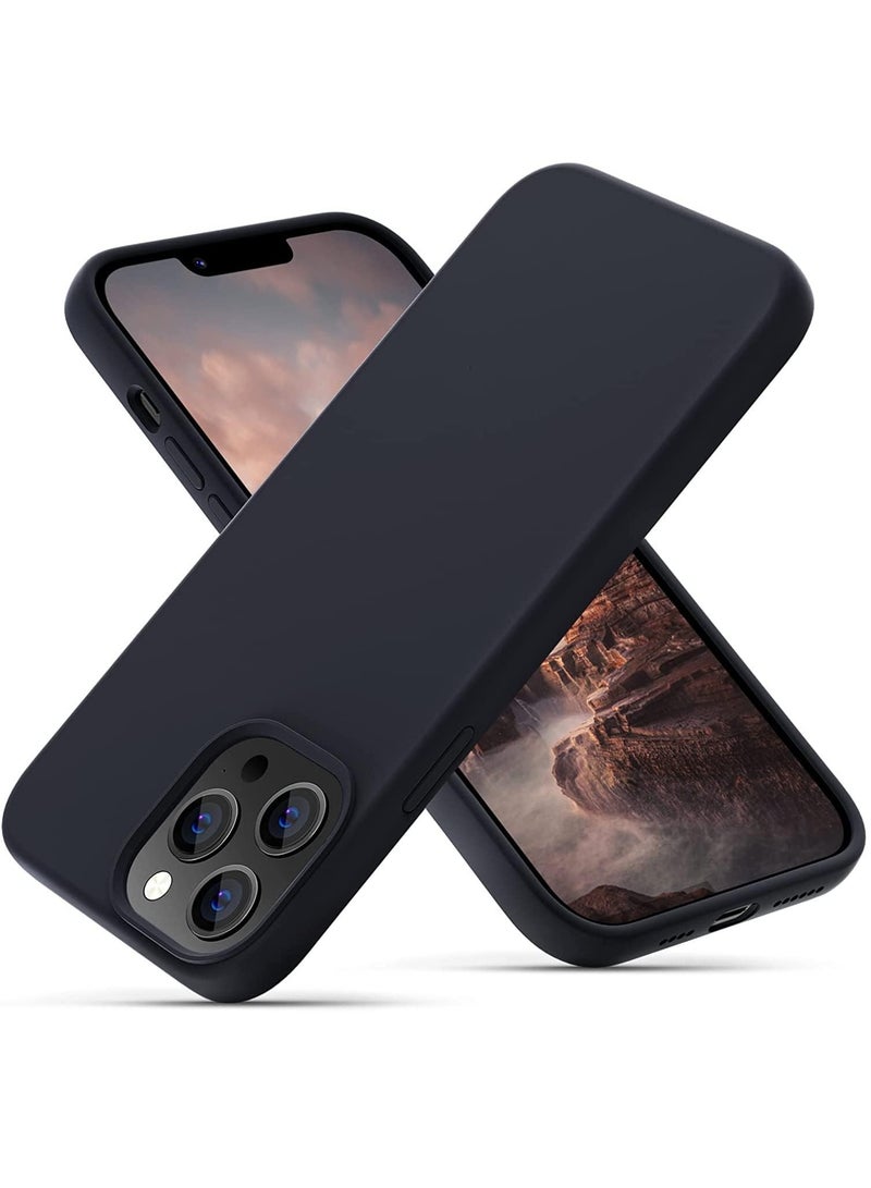 MIGOFAST Silicone Case for iPhone 13 Pro Max Ultra Slim Shockproof Protective Phone Case with Soft Anti Scratch Microfiber Lining 6.7 inch Black - Image 1