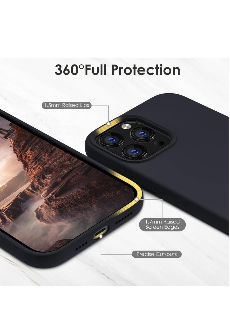 MIGOFAST Silicone Case for iPhone 13 Pro Max Ultra Slim Shockproof Protective Phone Case with Soft Anti Scratch Microfiber Lining 6.7 inch Black - Image 2