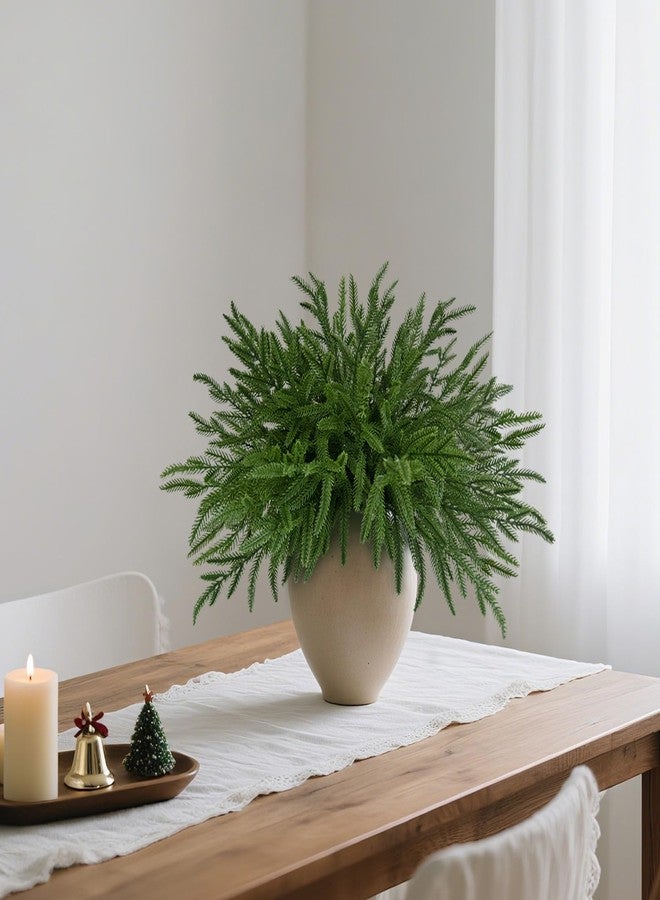 Cherica 12 Pcs Real Touch Norfolk Pine Branches Christmas Decorations, 18 Inch Greenery Xmas Picks Artificial Plants Norfolk Pine Stems Home Decor for Vase DIY Garland Wreath Evergreen Winter Decor - Image 5