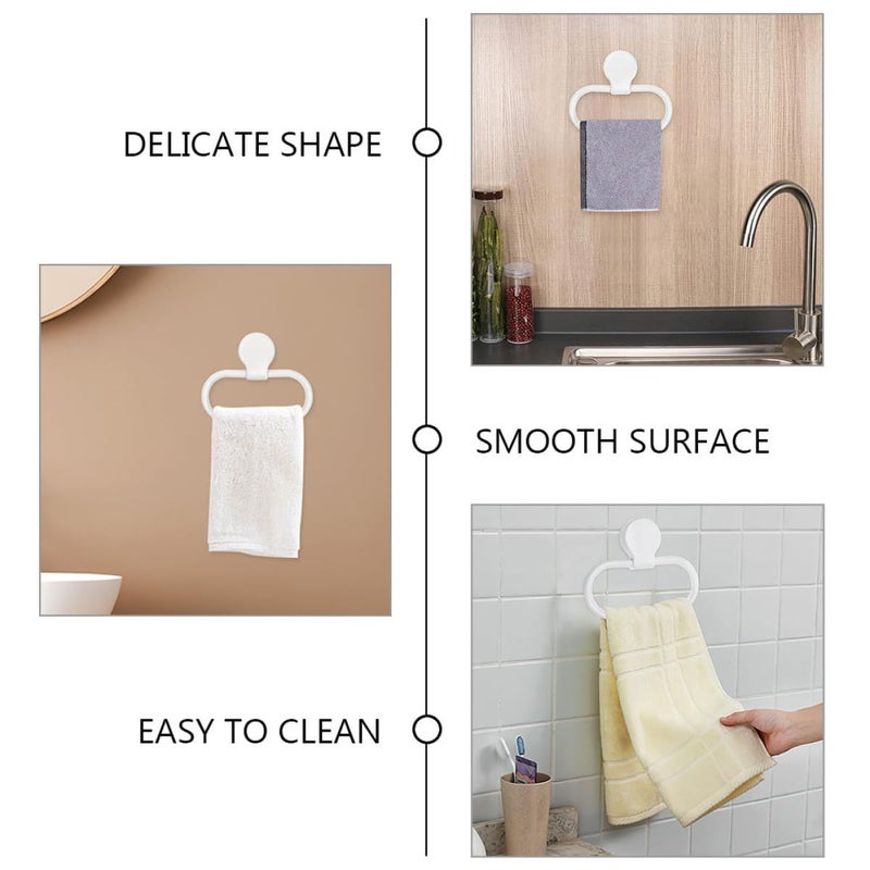 Self Adhesive No Drill Towel Ring for Bathroom Wall Mount Modern Design 2 Pack - Image 5