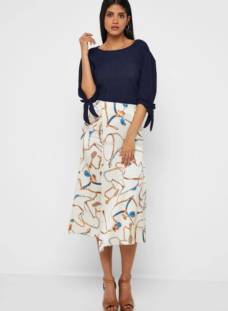 KOTON Chain Print Overlap Skirt