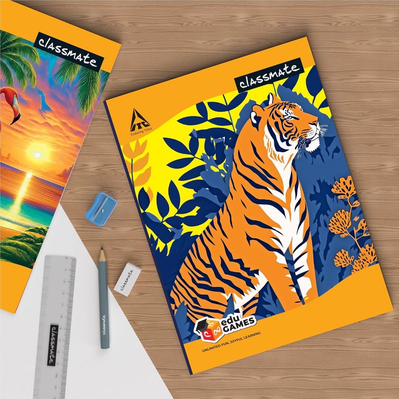 classmate Notebook | 120 Pages | Single Line | 24.0cm x 18.0cm | Pack of 4 | Ruled Notebook for School Students - Image 3
