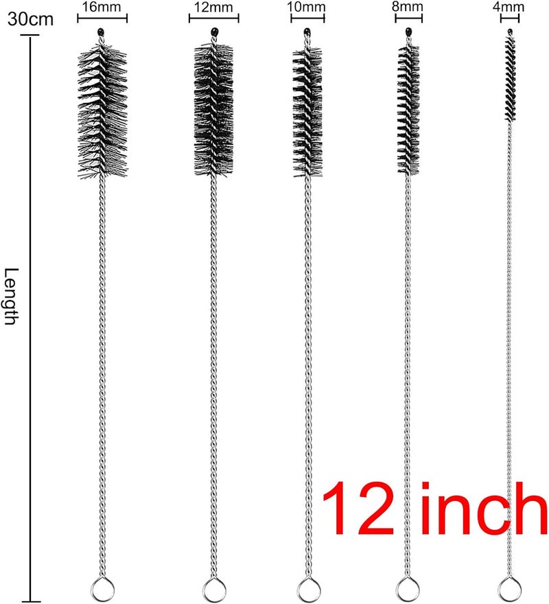 THINTON Extra Long Straw Cleaner Brush Set - 10 PCS with Various Diameters for Cleaning Straws, Pipes, and Bottles - Image 2