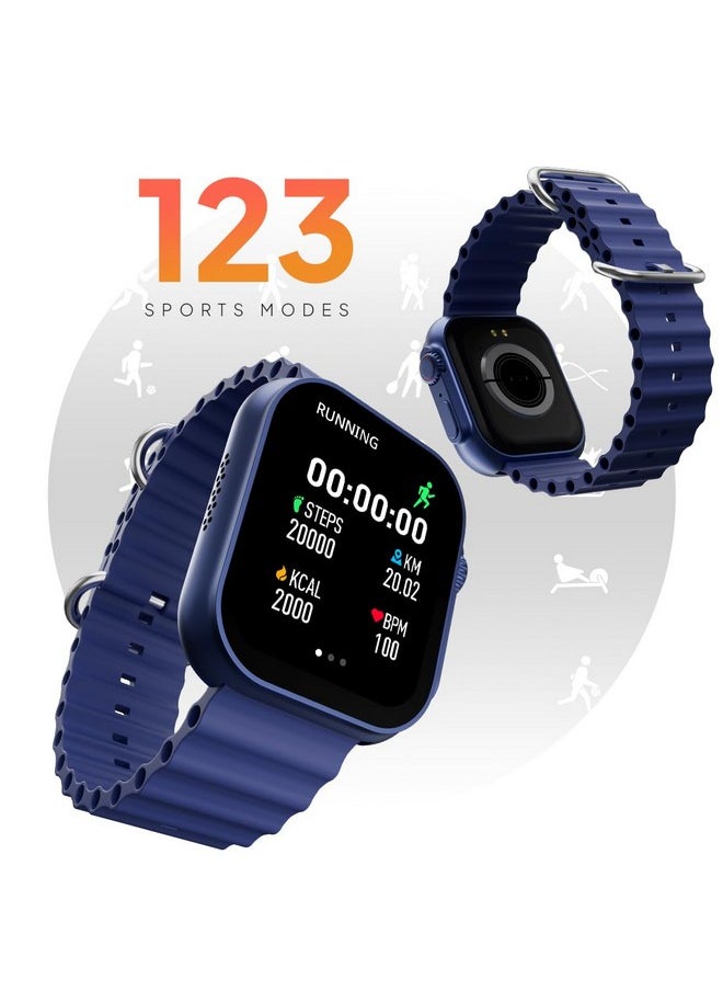 Fire-Boltt - Fire-Boltt Supernova- 45.2mm AMOLED Display, 500 NITS Brightness, 368 * 448 px Resolution, Bluetooth Calling, 123 Sports Modes, Voice Assistant, Inbuilt Games (Blue) - Image 1