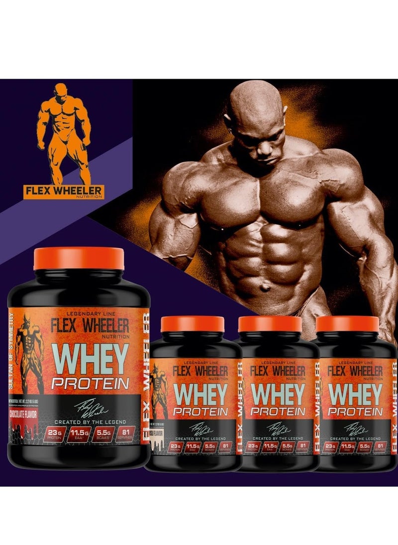 فليكس ويلرنيوتريشن  - بروتين مصل الحليب بنسبة 100% من Flex Wheeler - نكهة الفراولة، 2.27 كجم (81 حصة) - Image 1