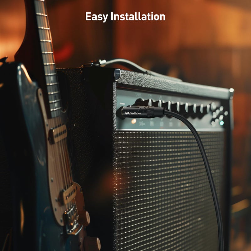 Cable Matters كابل ماترز 2-باك 1/4 بوصة TS إلى TS كابل كهربائي للجيتار 6 أقدام - كابل جيتار/كابل مضخم صوت الجيتار/كابل آلة موسيقية للجيتار الكهربائي، الماندولين، مضخم الصوت للباس، لوحة المفاتيح، الخلاط، معادل الصوت - Image 3