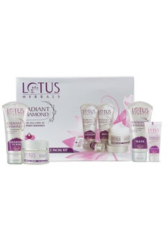 LOTUS HERBALS Radiant Diamond Cellular Radiance 5 In 1 Facial Kit With Diamon Dust And Cinnamon For All Skin Types 170gm  - Image 1