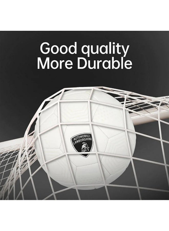 Lamborghini Sewing Soccer Ball (Size 5, White) - Image 3