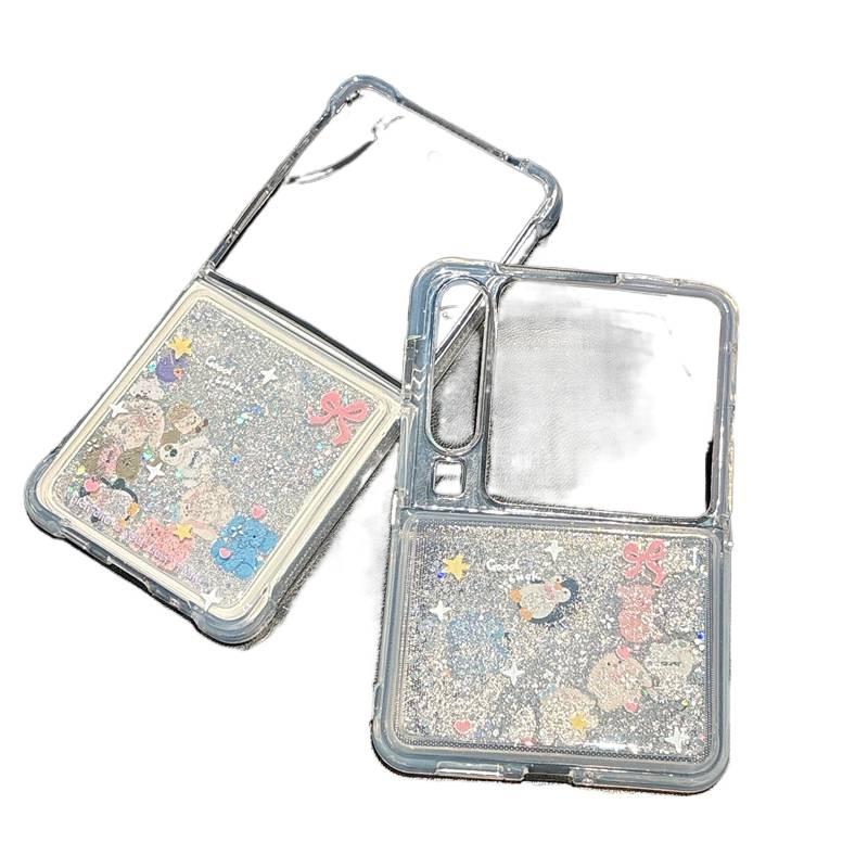 غطاء واقي، Quicksand Jellycat Cartoon، مقاوم للصدمات لـ Samsung Galaxy Z Flip 7، بطريق Jellycat المتلألئ بالرمل المتحرك , حماية من السقوط للمدرسة للهدايا لترتيب الأغراض - Image 2