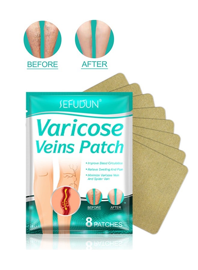 Sefudun Varicose Veins Patch, Varicose Veins Treatment For Legs, Spider Varicose Vein, Strengthen Capillary Health and Improve Blood Circulation, Improves Blood Circulation, Relieves Leg Fatigue 16 PCS - Image 1