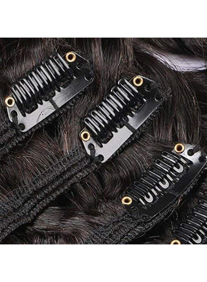 MoonEyes 7 Piece set 16 Clips 24-26 inch curly/wavy Full Head Clip in on Hair Extension for Girls, Women or Lady Hair Extension (Natural Black) - Image 3