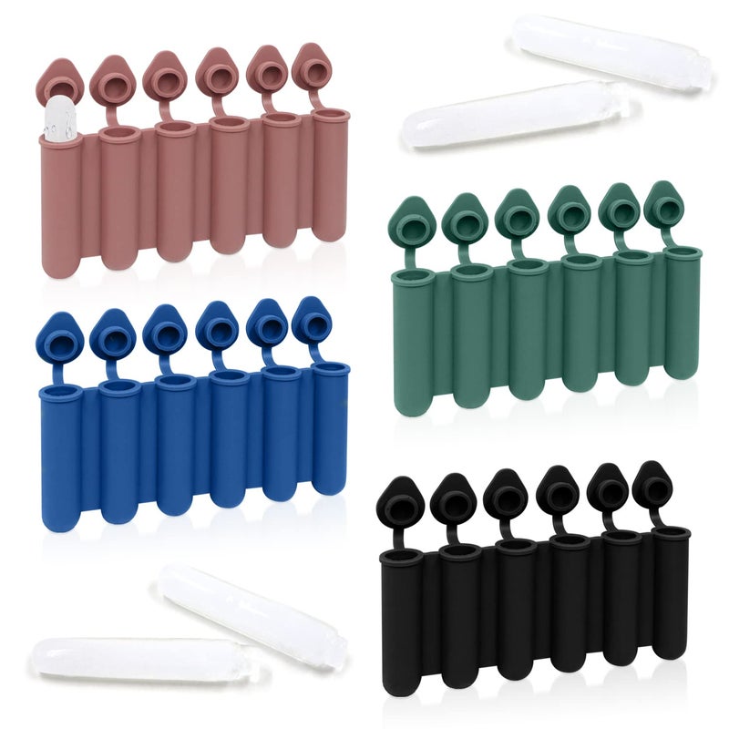 4Colors Mini Ice Cube Stick Tray with Lid Silicone Ice Tube Making Trays Ice Cube Molds for Sports and Water Bottles Easy Push and Pop Out Water Bottle Ice Stick Mold 4Colors