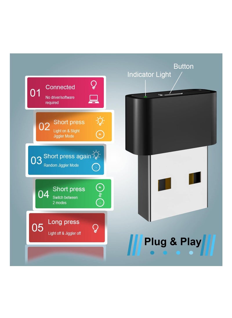 Generic - USB Mouse Jiggler, Mini Undetectable Mouse Mover with Switch Button, Automatic Mouse Mover with Two Jiggle Modes, Supports Multi-Track, Driver-Free, Plug-and-Play Keeps PC/Laptop Awake - Image 1