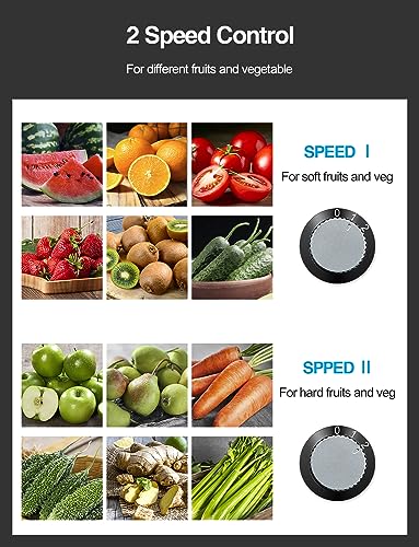 QCEN Juicer Machine, 800W Centrifugal Juicer Extractor with Wide Mouth 3” Feed Chute for Fruit Vegetable, Easy to Clean, Stainless Steel, BPA-free (Blue) - Image 3