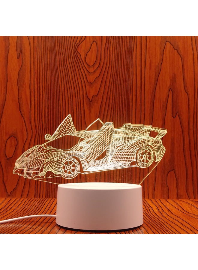 Swan Night Light Plug USB Bedside Lamp Creative Girl Cartoon 3D Table Lamp Bedroom LED Gift Lamp-Color:Racing-Dimensions:USB Charging Touch 3 Color White Light Warm Light Neutral Light (with Lithium Battery)  - Image 1