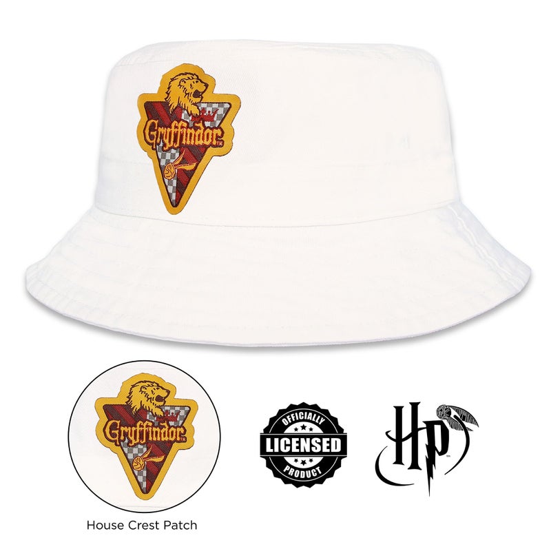 Harry Potter Bucket Hat for Kids, Boy and Girl Sun Hat Kid Ages 4-7 and Big Kids 7-14 Years 100% Cotton for Summer Teen Youth Beach Hat White Gryffindor - Image 4