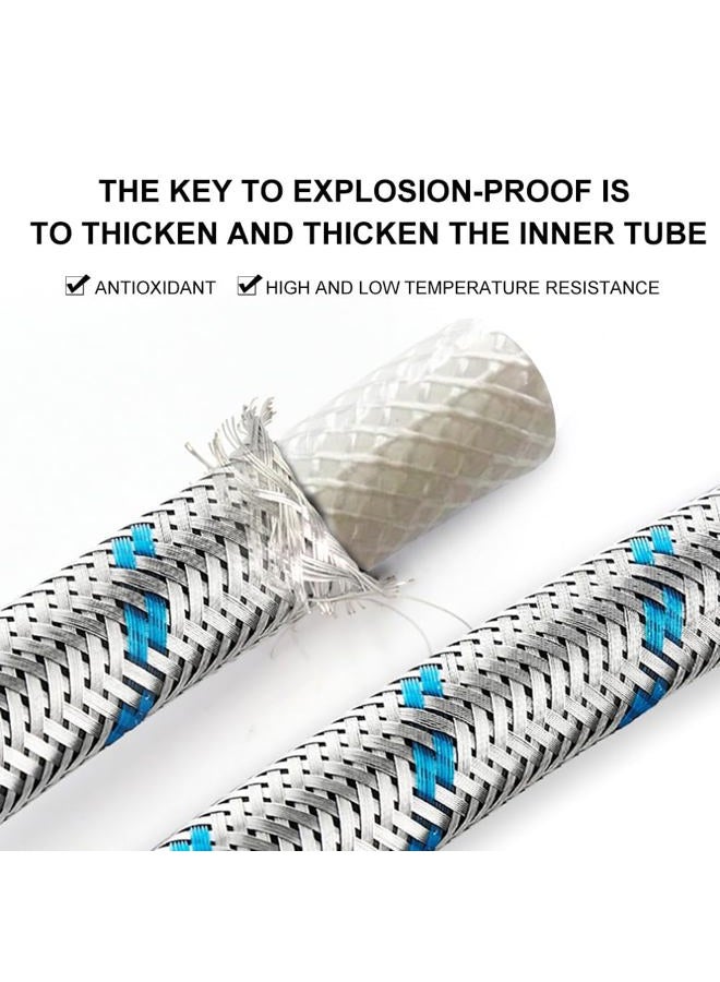 PLUMBINGMASTER 10FT Stainless Steel Washing Machine Hoses with 90 Degree Elbows,2 Pack Red and Blue Washer Hoses,Burst Proof Hot & Cold Water Connection Inlet Washer Supply Lines - Image 5
