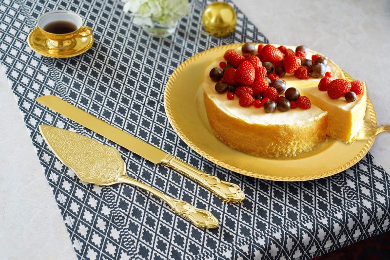 Strova Silver Wedding Cake Serving Set - Elegant Cake Cutting Knife and Server for Event Use - Image 4