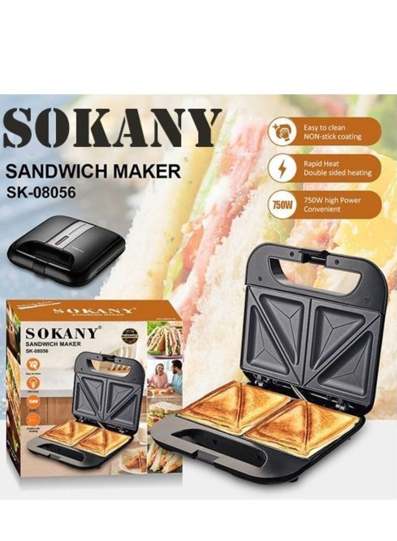 Sokany SK-08056 Non-Stick Sandwich Maker 750W 