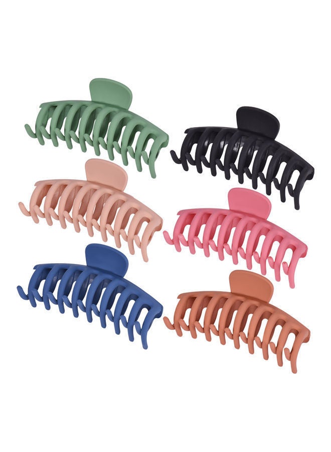 NIBEMINENT 6-Piece Plastic Hair Grip Claw Clips Multicolor - Image 1