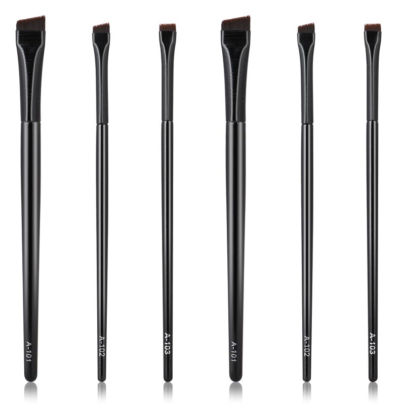 Hariendny 6 Pcs Eyebrow Eyeliner Brush Set Brow Tint Brushes Angled Precision Eye Makeup Brushes Ultra Thin Flat Makeup Brush Eye Makeup Brushes Tool Black