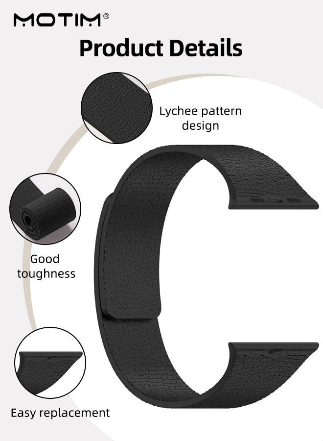 Motim Watch Strap Suitable for iWatch Series 11/10(46mm), Magnetic Wristband Adjustable Silicone Strap for iWatch Ultra Series11 10 9 8 7 6 SE - Image 3